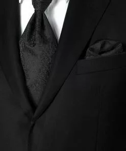 Wilvorst Krawattenplastron 407207/10/0612 Plastron und Einstecktuch, Mikrofaser, Schwarz