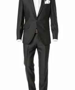 Wilvorst Anzug 413201/60/7951/222/2 Slim Line, Wolle-Viskose, Dunkelbraun gestreift