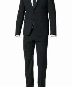 DIGEL Anzug Extra Slim Fit 99849/120108+110049/10 Schurwoll-Stretch, Schwarz