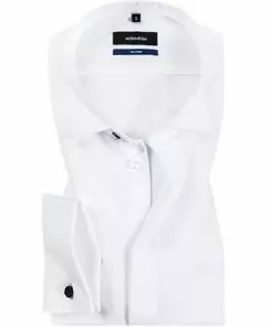 Seidensticker Tailored Kläppchen 021008/01 Hemd, Tailored Fit, Popeline, Weiß