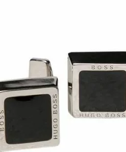 BOSS Manschettenknöpfe Franzisko 50239922/001 Messing, Silber-schwarz, Schwarz
