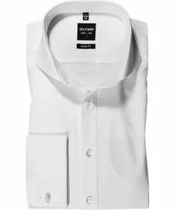 OLYMP Hemd Level Five Body Fit EL 6095/70/00 Popeline, Extra langer Arm, Weiß