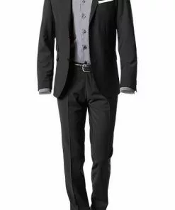 CG Anzug Cliff-Cedric 30-031S0/423622+433063/90 Slim Fit, Schurwoll-Stretch, Schwarz