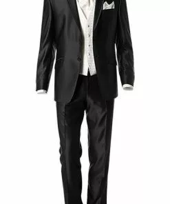 Wilvorst Anzug schwarz 433100/10/17292/222/1 Slim Line, Wolle