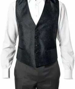 Wilvorst Weste schwarz 437204/30/40 Mikrofaser, Schwarz gemustert