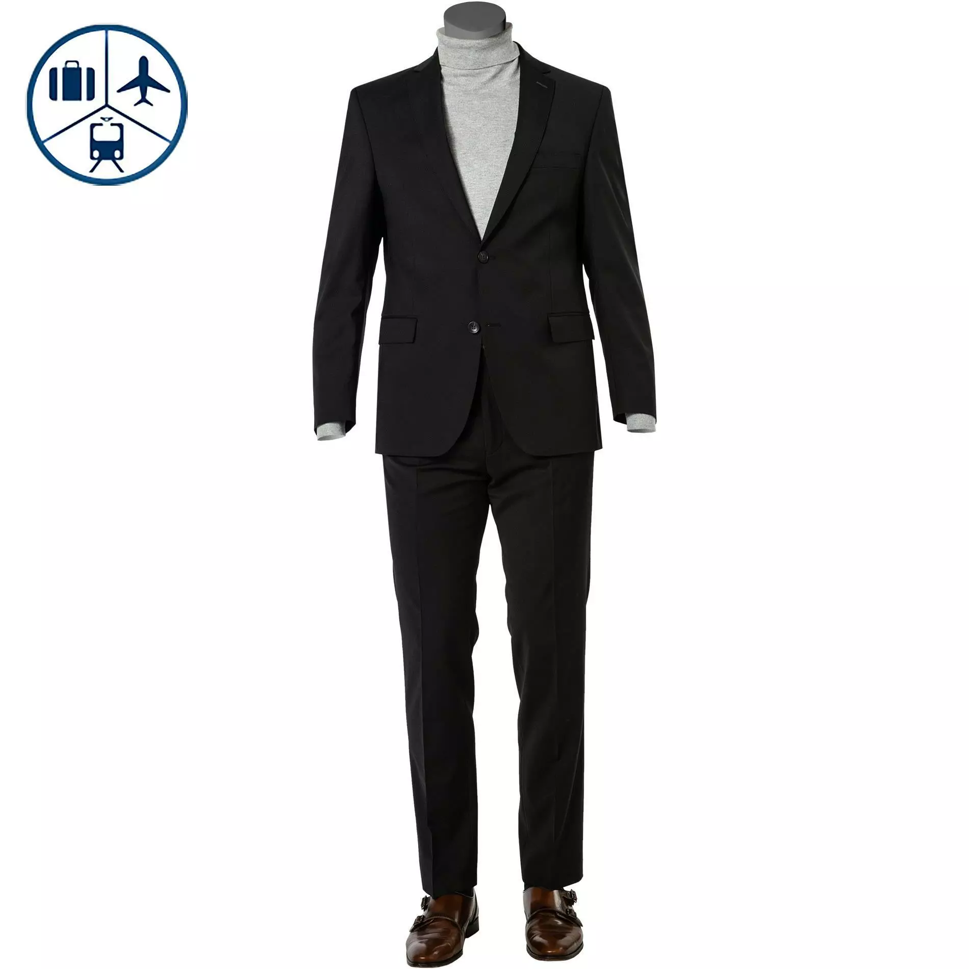 Carl Gross Anzug 30/015S0/324932+338303/90 Modern Fit, Schurwoll-Stretch, Schwarz 3 Carl Gross Anzug 30/015S0/324932+338303/90 Modern Fit, Schurwoll-Stretch, Schwarz