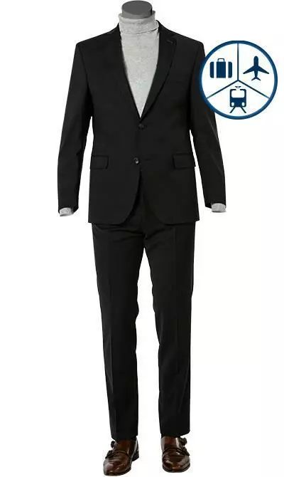 Carl Gross Anzug 30/015S0/324932+338303/90 Modern Fit, Schurwoll-Stretch, Schwarz 4 Carl Gross Anzug 30/015S0/324932+338303/90 Modern Fit, Schurwoll-Stretch, Schwarz – Bild 2