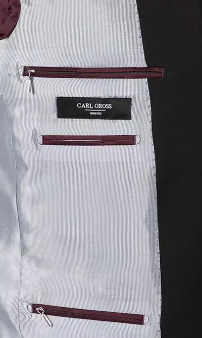 Carl Gross Anzug 30/015S0/324932+338303/90 Modern Fit, Schurwoll-Stretch, Schwarz 9 Carl Gross Anzug 30/015S0/324932+338303/90 Modern Fit, Schurwoll-Stretch, Schwarz – Bild 7