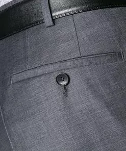 EDUARD DRESSLER Hose Jeff 00510/3B25/26 Shaped Fit, Schurwolle Super140, Mittelgrau meliert, Anthrazit -Anzüge & Westen Geschäft 216235 norm3