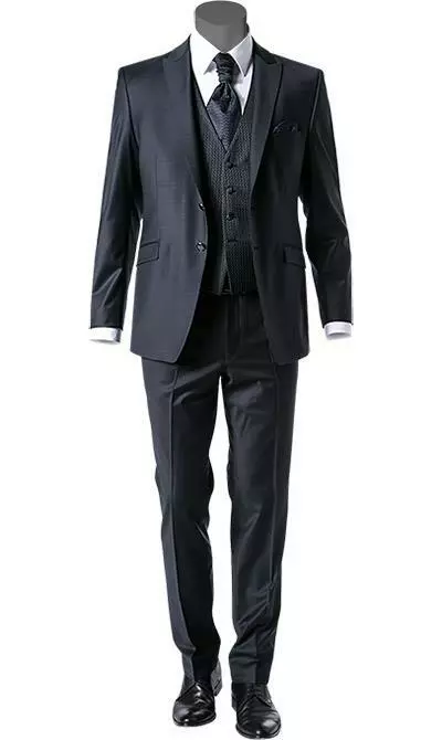 Wilvorst Anzug nachtblau 441200/32/17852/2 + 177 Slim Line, Optional mit Weste, Woll-Stretch 3 Wilvorst Anzug nachtblau 441200/32/17852/2 + 177 Slim Line, Optional mit Weste, Woll-Stretch