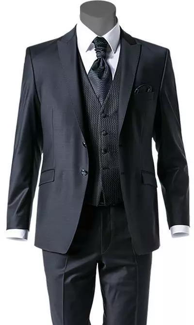 Wilvorst Anzug nachtblau 441200/32/17852/2 + 177 Slim Line, Optional mit Weste, Woll-Stretch 4 Wilvorst Anzug nachtblau 441200/32/17852/2 + 177 Slim Line, Optional mit Weste, Woll-Stretch – Bild 2