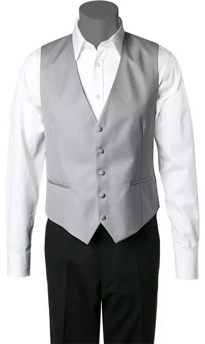 Wilvorst Weste 408235/21/20 Wolle-Seide, Silbergrau 3 Wilvorst Weste 408235/21/20 Wolle-Seide, Silbergrau