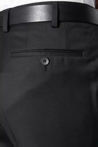 HILTL Hose Piacenza 44056/34600/01 Contemporary Fit, Schurwolle, Schwarz 6 HILTL Hose Piacenza 44056/34600/01 Contemporary Fit, Schurwolle, Schwarz – Bild 4