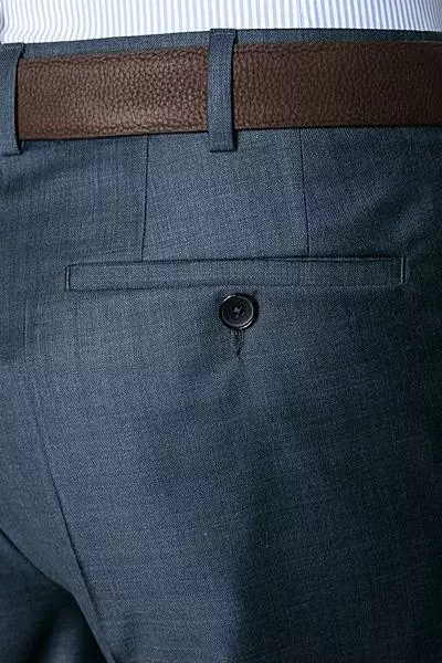 EDUARD DRESSLER Hose Jeff 00510/3B25/46 Schurwolle, Blau meliert, Stahlblau 5 EDUARD DRESSLER Hose Jeff 00510/3B25/46 Schurwolle, Blau meliert, Stahlblau – Bild 3