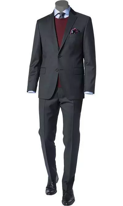 Windsor Anzug 13009345+13009348/410 Anzug Sera-Sole, Shaped Fit, Schurwolle, Schwarz meliert, Schwarz 3 Windsor Anzug 13009345+13009348/410 Anzug Sera-Sole, Shaped Fit, Schurwolle, Schwarz meliert, Schwarz