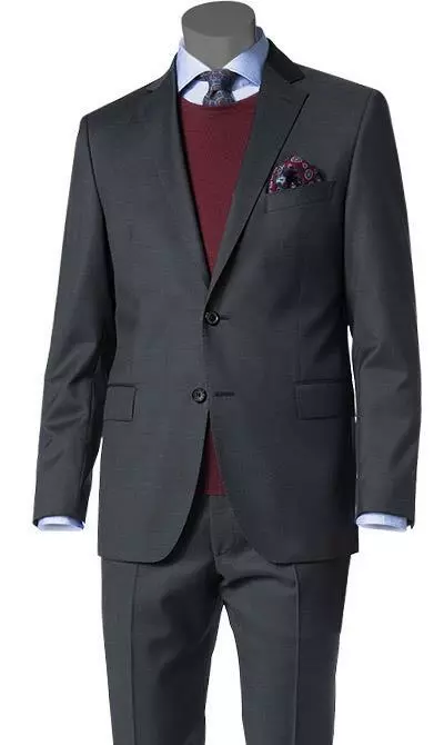 Windsor Anzug 13009345+13009348/410 Anzug Sera-Sole, Shaped Fit, Schurwolle, Schwarz meliert, Schwarz 4 Windsor Anzug 13009345+13009348/410 Anzug Sera-Sole, Shaped Fit, Schurwolle, Schwarz meliert, Schwarz – Bild 2