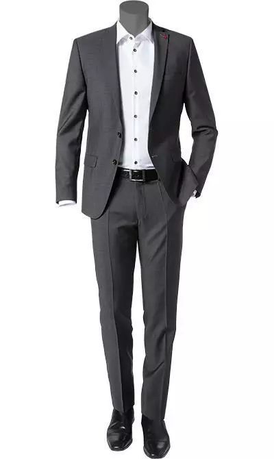 ROY ROBSON Anzug 5066/2022+0240/008 Slim Fit, Schurwolle Super100, Grau meliert, Anthrazit 3 ROY ROBSON Anzug 5066/2022+0240/008 Slim Fit, Schurwolle Super100, Grau meliert, Anthrazit