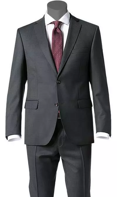Carl Gross Anzug 50/042S0/323022+332023/83 Modern Fit, Schurwolle Super110 REDA, Anthrazit meliert, Anthrazit 4 Carl Gross Anzug 50/042S0/323022+332023/83 Modern Fit, Schurwolle Super110 REDA, Anthrazit meliert, Anthrazit – Bild 2