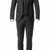 CG Anzug 30-031S0/423622+433063+441013/90 Anzug mit Weste, Slim Fit, Schurwoll-Stretch, Schwarz