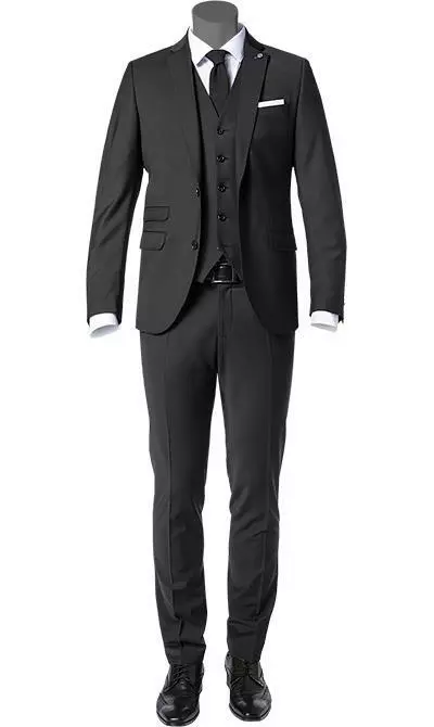 CG Anzug 30-031S0/423622+433063+441013/90 Anzug mit Weste, Slim Fit, Schurwoll-Stretch, Schwarz 3 CG Anzug 30-031S0/423622+433063+441013/90 Anzug mit Weste, Slim Fit, Schurwoll-Stretch, Schwarz