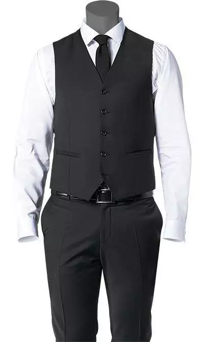 CG Anzug 30-031S0/423622+433063+441013/90 Anzug mit Weste, Slim Fit, Schurwoll-Stretch, Schwarz 5 CG Anzug 30-031S0/423622+433063+441013/90 Anzug mit Weste, Slim Fit, Schurwoll-Stretch, Schwarz – Bild 3