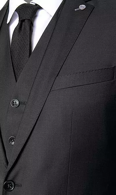 CG Anzug 30-031S0/423622+433063+441013/90 Anzug mit Weste, Slim Fit, Schurwoll-Stretch, Schwarz 6 CG Anzug 30-031S0/423622+433063+441013/90 Anzug mit Weste, Slim Fit, Schurwoll-Stretch, Schwarz – Bild 4