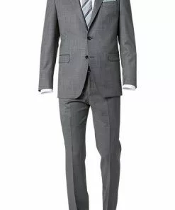 DIGEL Anzug Modern Fit 99653/120033+116062/46 Schurwolle Super110 REDA, Grau meliert, Grau
