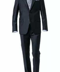 DIGEL Anzug 1009342/120210+114001+164003+190012/20 Anzug mit Weste, Plastron, Einstecktuch, Modern Fit, Schurwolle, Nachtblau