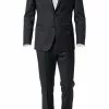 BOSS Anzug Hayes/Gibson 50318498+499/001 Slim Fit, Schurwolle Super120 GUABELLO, Schwarz, Black