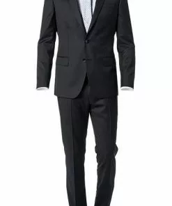 BOSS Anzug Hayes/Gibson 50318498+499/001 Slim Fit, Schurwolle Super120 GUABELLO, Schwarz, Black