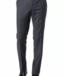 BOSS Hose Lenon 50318825/021 Regular Fit, Schurwolle Super120 GUABELLO, Grau meliert, Dark grey