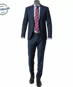 CG Anzug Caden-Cedric 50/102S1/423712+433063/62 Slim Fit, Schurwolle Super100, Dunkelblau gemustert, Marine