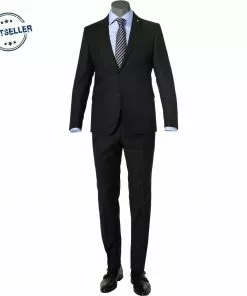 CG Anzug Caden-Cedric 50/102S1/423712+433063/90 Slim Fit, Schurwolle Super100, Schwarz gemustert, Schwarz