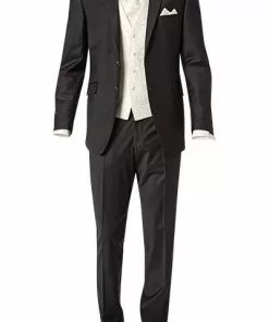 Wilvorst Anzug schwarz 441200/10/17852/2+177 Slim Line, Wolle