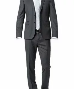 BOSS Anzug Ryan-Wave 50318525+20555/021 Extra Slim Fit, Schurwolle Super120 GUABELLO, Anthrazit meliert, Dark grey