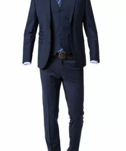 CG Anzug 30-031S0/423622+433063+441013/62 Anzug mit Weste, Slim Fit, Schurwolle, Marine