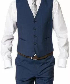 Carl Gross Weste Stan 50/041N0/343113/63 Modern Fit, Schurwolle, Dunkelblau meliert, Dunkelblau