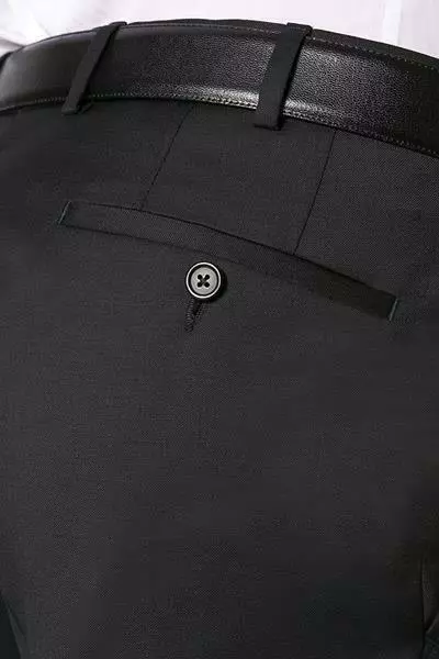 EDUARD DRESSLER Hose Jeff 00211/3B25/01 Shaped Fit, Schurwolle Super110, Schwarz 5 EDUARD DRESSLER Hose Jeff 00211/3B25/01 Shaped Fit, Schurwolle Super110, Schwarz – Bild 3