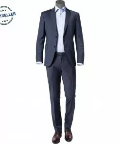 JOOP! Anzug 30003099+30003106/402 Anzug Herby-Blayr, Slim Fit, Wolle, Dunkelblau meliert, Tiefseeblau