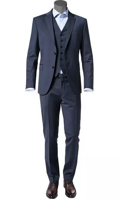 JOOP! Anzug 30003099+30003110+30003106/402 Anzug Herby-Blayr mit Weste, Slim Fit, Wolle, Dunkelblau meliert, Tiefseeblau 3 JOOP! Anzug 30003099+30003110+30003106/402 Anzug Herby-Blayr mit Weste, Slim Fit, Wolle, Dunkelblau meliert, Tiefseeblau