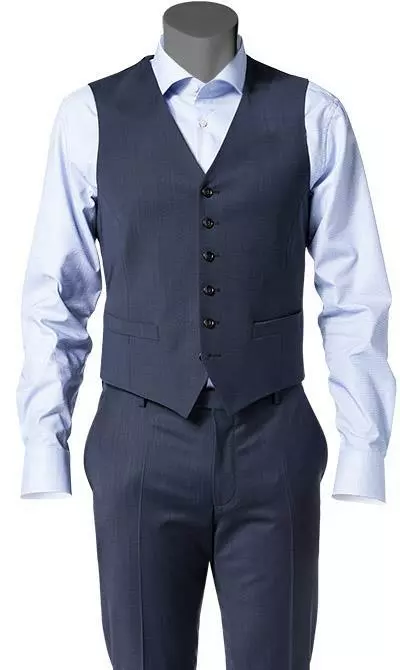 JOOP! Anzug 30003099+30003110+30003106/402 Anzug Herby-Blayr mit Weste, Slim Fit, Wolle, Dunkelblau meliert, Tiefseeblau 4 JOOP! Anzug 30003099+30003110+30003106/402 Anzug Herby-Blayr mit Weste, Slim Fit, Wolle, Dunkelblau meliert, Tiefseeblau – Bild 2