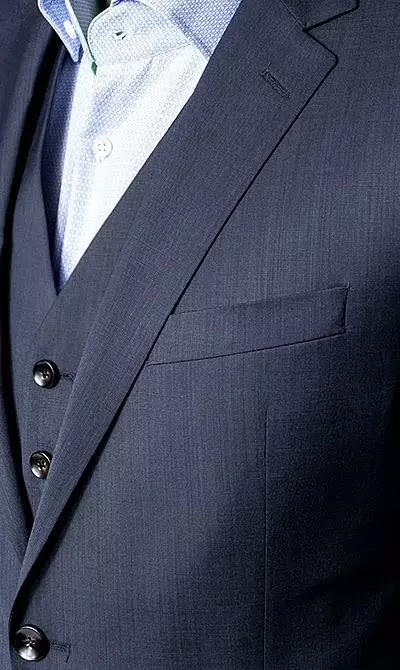 JOOP! Anzug 30003099+30003110+30003106/402 Anzug Herby-Blayr mit Weste, Slim Fit, Wolle, Dunkelblau meliert, Tiefseeblau 5 JOOP! Anzug 30003099+30003110+30003106/402 Anzug Herby-Blayr mit Weste, Slim Fit, Wolle, Dunkelblau meliert, Tiefseeblau – Bild 3