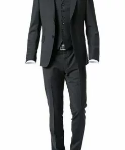 JOOP! Anzug 30003099+30003110+30003106/001 Anzug Herby-Blayr mit Weste, Slim Fit, Wolle, Schwarz