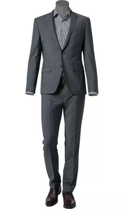 ROY ROBSON Anzug S00050381694700+295400/A020 Slim Fit, Schurwolle, Grau meliert, Grau 3 ROY ROBSON Anzug S00050381694700+295400/A020 Slim Fit, Schurwolle, Grau meliert, Grau