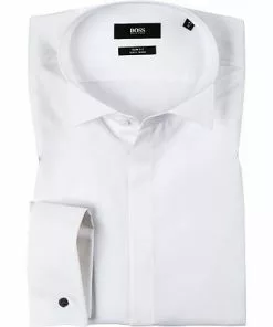 BOSS Hemd Kläppchen Jillik 50327676/100 Slim Fit, Popeline, Weiß