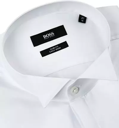 BOSS Hemd Kläppchen Jillik 50327676/100 Slim Fit, Popeline, Weiß 4 BOSS Hemd Kläppchen Jillik 50327676/100 Slim Fit, Popeline, Weiß – Bild 2