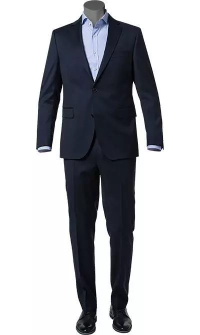 EDUARD DRESSLER Anzug 00820/6B01+3B25/47 Shaped Fit, Schurwolle Super130 Loro Piana, Dunkelblau kariert, Dunkelblau 3 EDUARD DRESSLER Anzug 00820/6B01+3B25/47 Shaped Fit, Schurwolle Super130 Loro Piana, Dunkelblau kariert, Dunkelblau