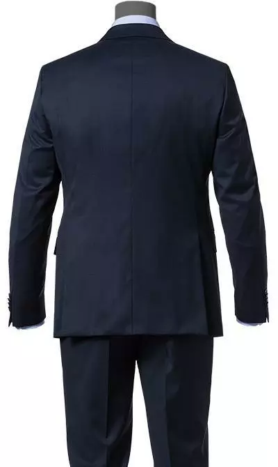 EDUARD DRESSLER Anzug 00820/6B01+3B25/47 Shaped Fit, Schurwolle Super130 Loro Piana, Dunkelblau kariert, Dunkelblau 7 EDUARD DRESSLER Anzug 00820/6B01+3B25/47 Shaped Fit, Schurwolle Super130 Loro Piana, Dunkelblau kariert, Dunkelblau – Bild 5