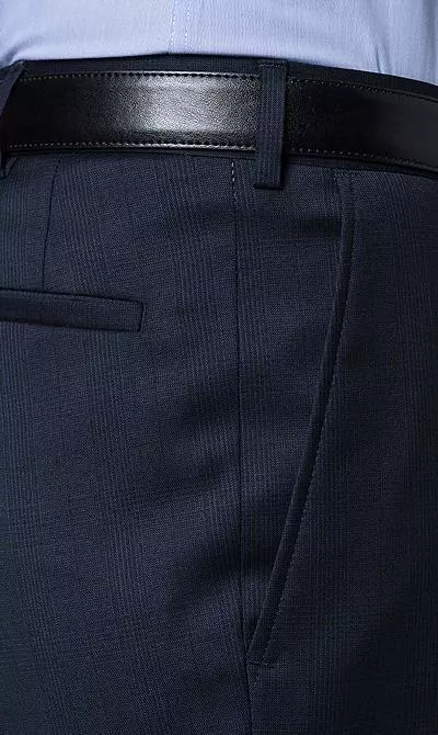 EDUARD DRESSLER Anzug 00820/6B01+3B25/47 Shaped Fit, Schurwolle Super130 Loro Piana, Dunkelblau kariert, Dunkelblau 9 EDUARD DRESSLER Anzug 00820/6B01+3B25/47 Shaped Fit, Schurwolle Super130 Loro Piana, Dunkelblau kariert, Dunkelblau – Bild 7