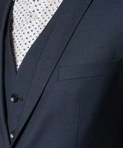 CG Anzug 50/102S1/423712+433063+441013/62 Anzug mit Weste, Slim Fit, Schurwolle Super100, Dunkelblau gemustert, Marine -Anzüge & Westen Geschäft 260703 norm3